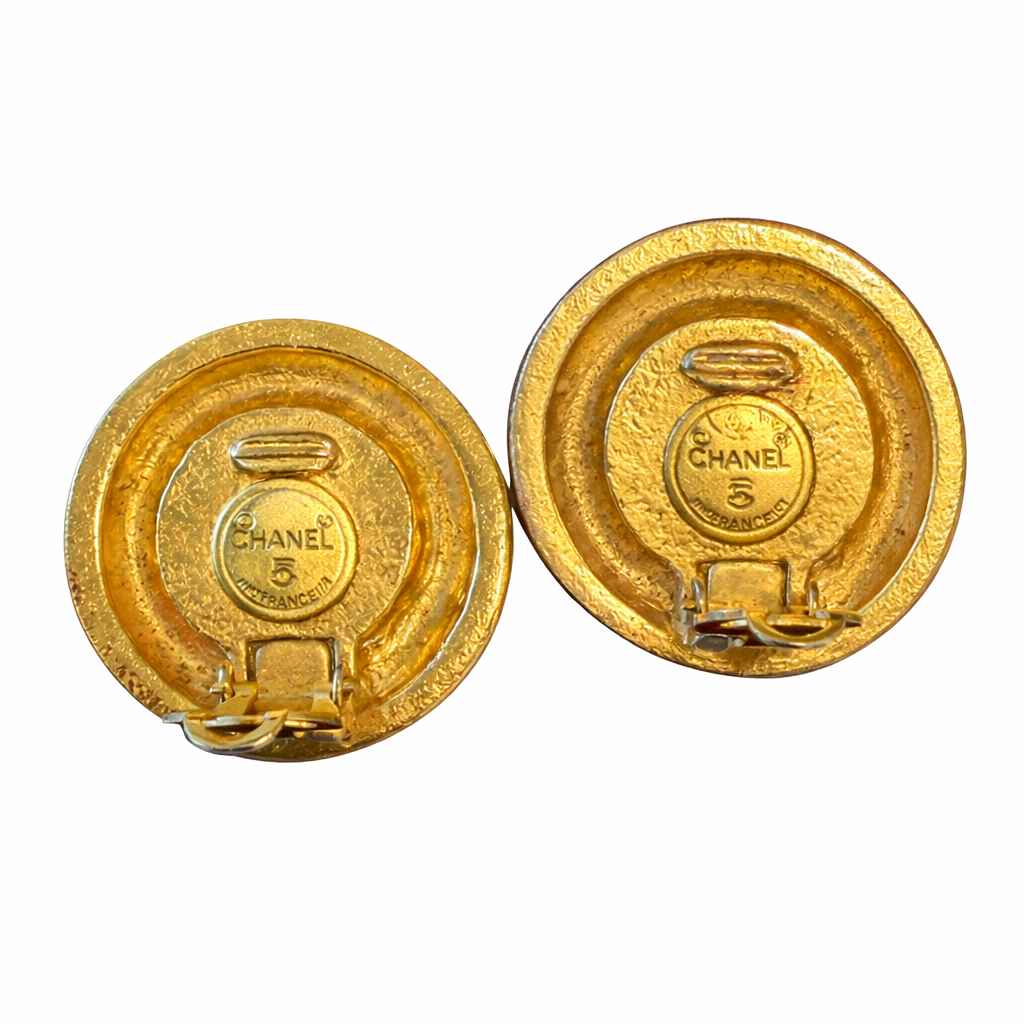 Chanel Pearl CC Button Clip-On Earrings