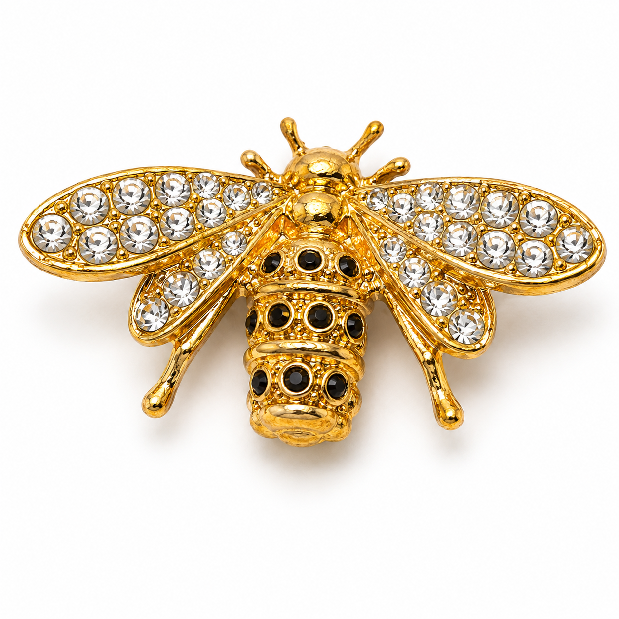 Vintage Oscar de la Renta Rhinestone Bee Clip-On Earrings, Circa 1980s–1990s