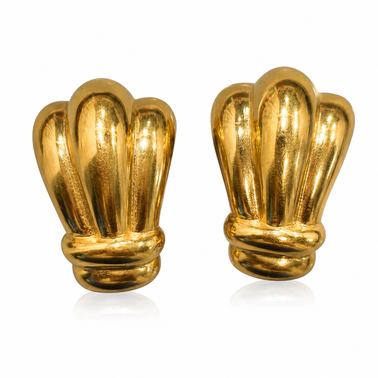 Vintage Givenchy Gold Sculptural Clip Earrings Circa: Late 1980s–Early 1990s