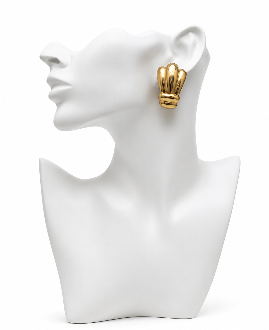 Vintage Givenchy Gold Sculptural Clip Earrings Circa: Late 1980s–Early 1990s