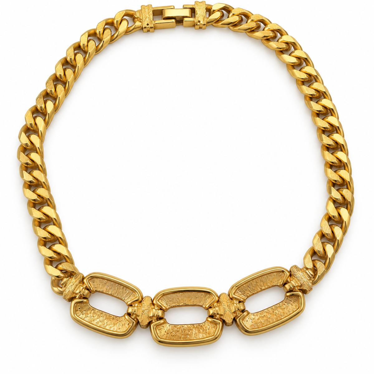 Vintage Swarovski Swan Signed Gold-Tone Pavé Crystal Star Statement Necklace | Circa 1980s–1990s