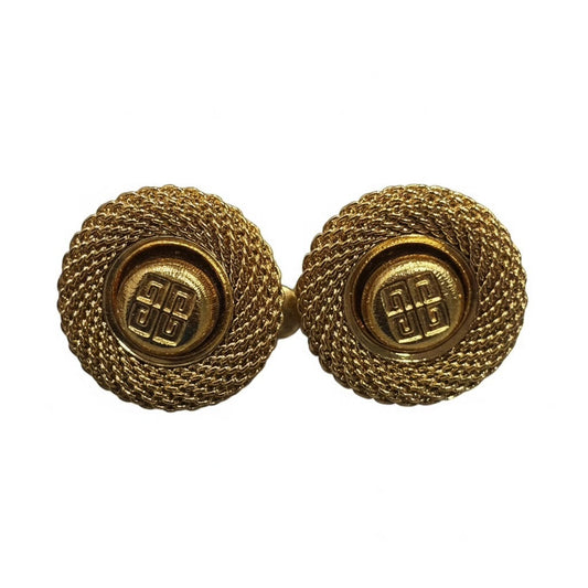 Pendientes de clip Givenchy 4G vintage con botón dorado