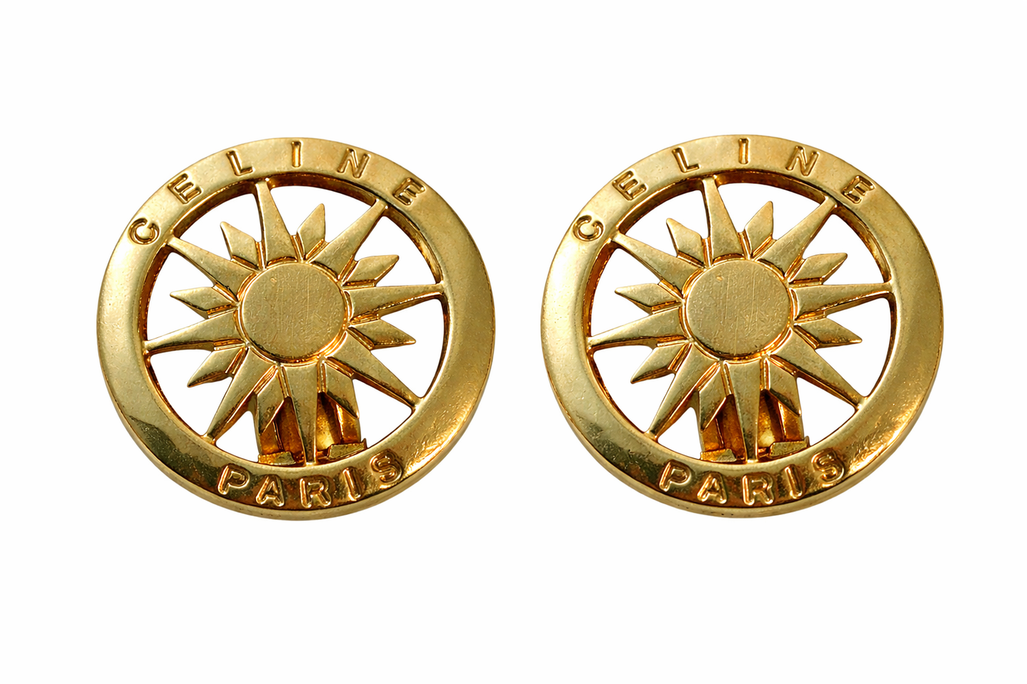 Pendientes vintage de clip Celine Sunburst