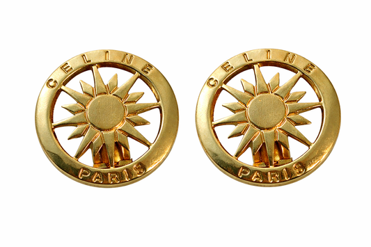 Pendientes vintage de clip Celine Sunburst