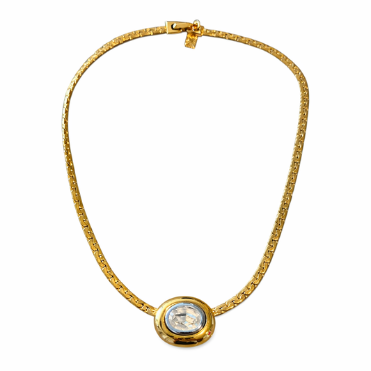 Vintage YSL Crystal Pendant Necklace