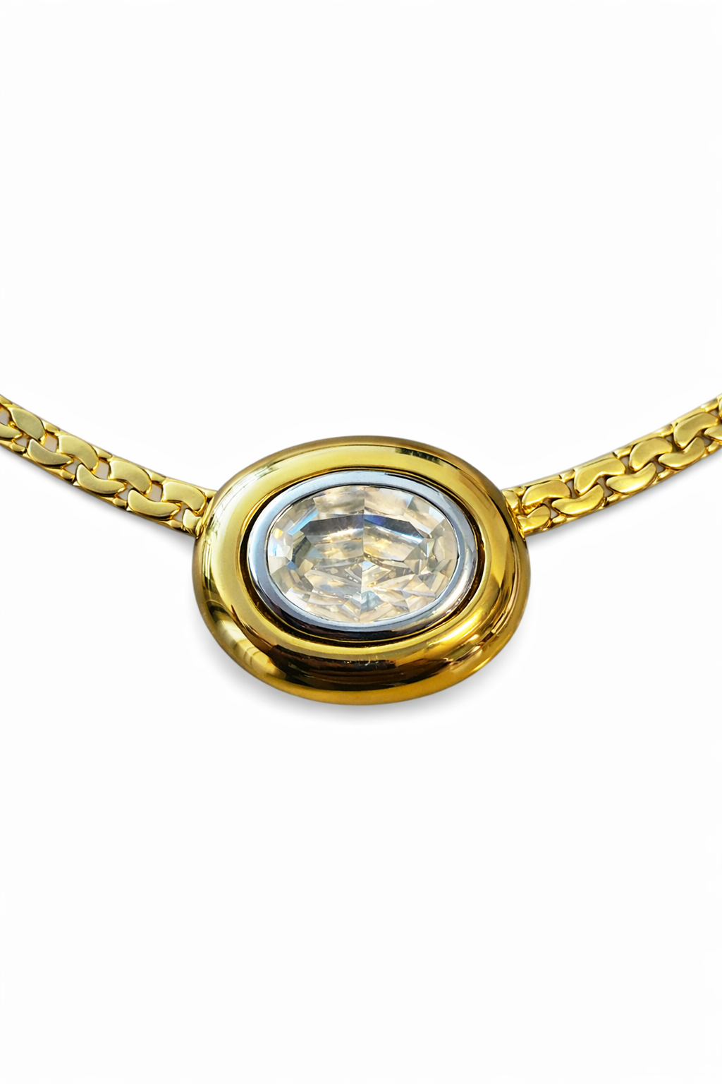 Collar vintage con colgante de cristal YSL